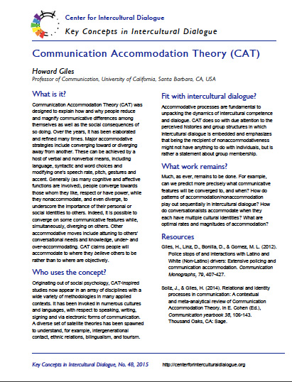 Key Concept #48: Communication Accommodation Theory