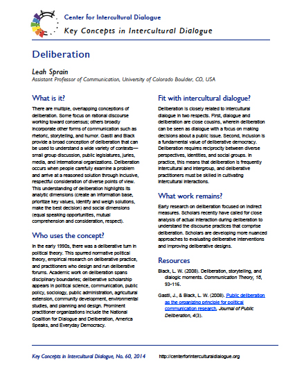 Key Concept #60: Deliberation by Leah Sprain
