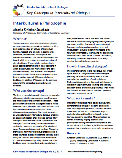 Key Concept #63 Interkulturell Philosophie