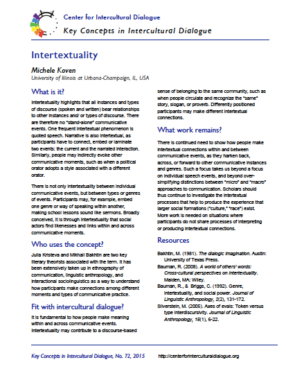 Key Concept 72 Intertextuality by Michele Koven