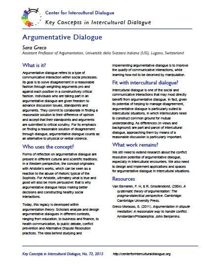 Key Concept 73 Argumentative Dialogue by Sara Greco