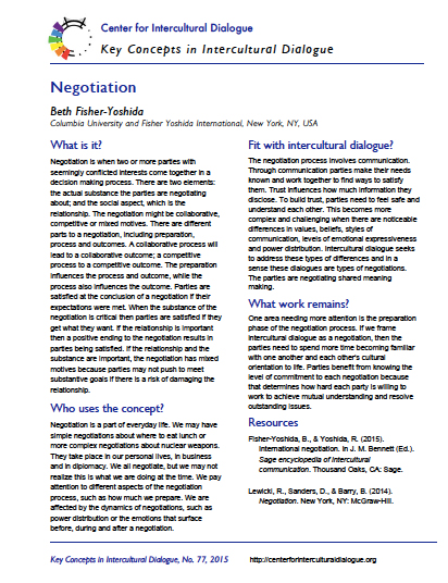 Key Concept 77 Negotiation by Beth Fisher-Yoshida