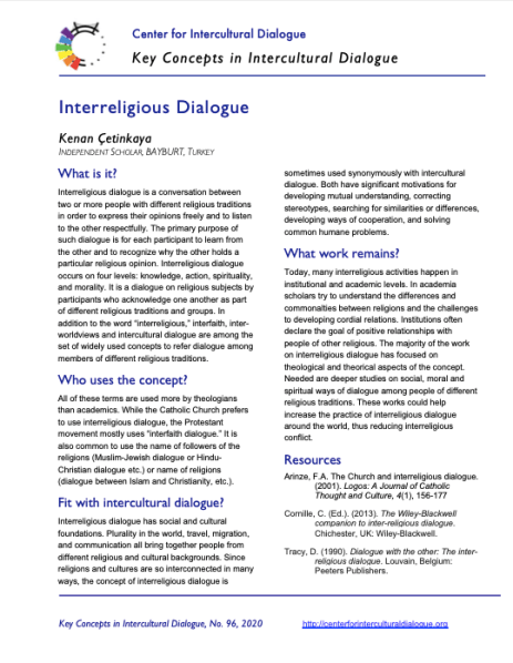 Inter Dialogue KC96 Interreligious Dialogue – Center for Intercultural Dialogue