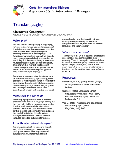 KC99 Translanguaging – Center for Intercultural Dialogue
