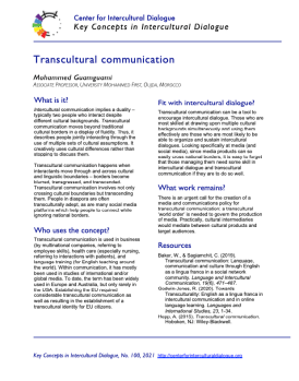 KC100 Transcultural Communication