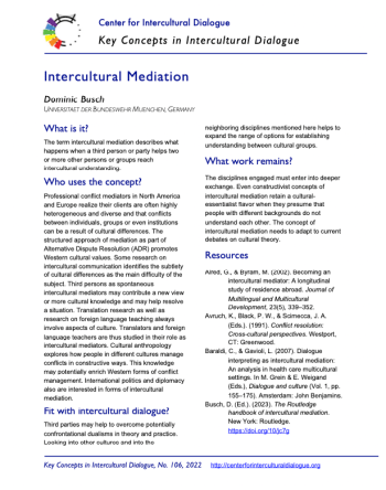 KC106 Intercultural Mediation