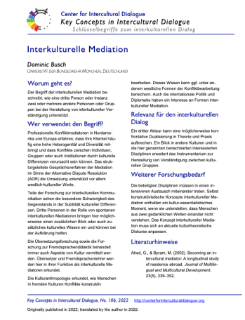 KC106 Intercultural Mediation_German