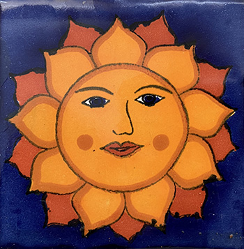 handmade tile with sun from Albuquerque NM