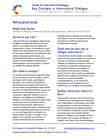 Key Concept 23 Afrocentricity translated into French