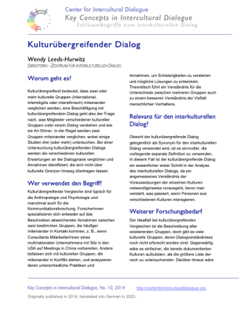 KC10 Cross-cultural dialogue translated into German