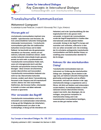 KC100 Transcultural Communication translated into German
