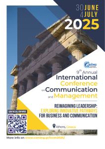 9th International Conference on Communication and Management by Communication Institute of Greece